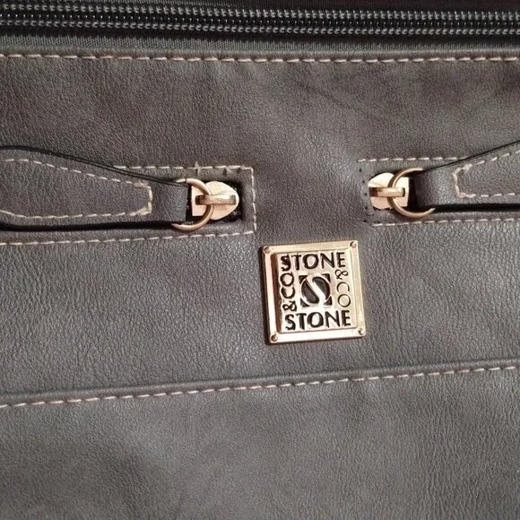 Stone & Co Granite Leather Boat Bottom Cross Body Bag - Picture 2 of 16